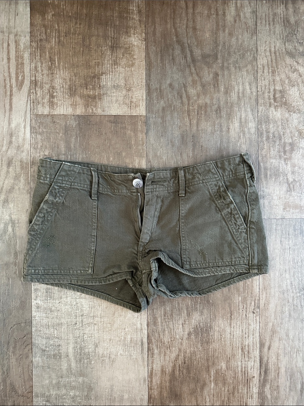 True Religion Olive Green Cargo Shorts